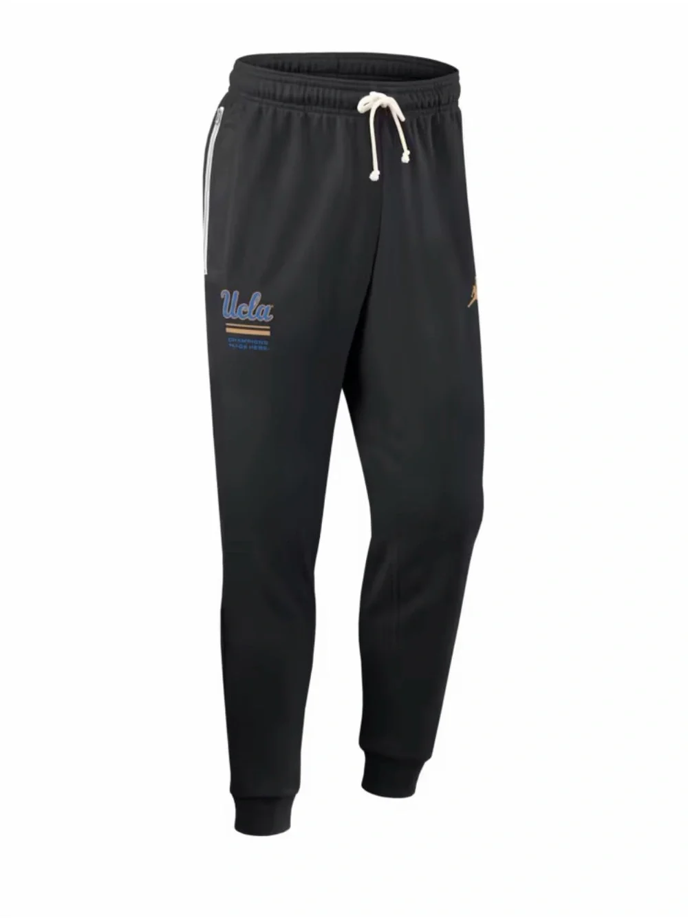 Nike Air Jordan NCAA UCLA College Sweatpants Fleece Black Joggers Mens Large New